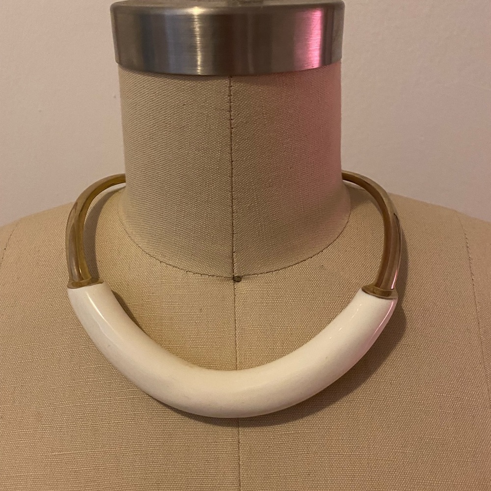 Vintage metal necklace with enamel